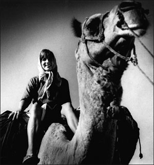 Photo of Demi on a camel in Saurasthra India