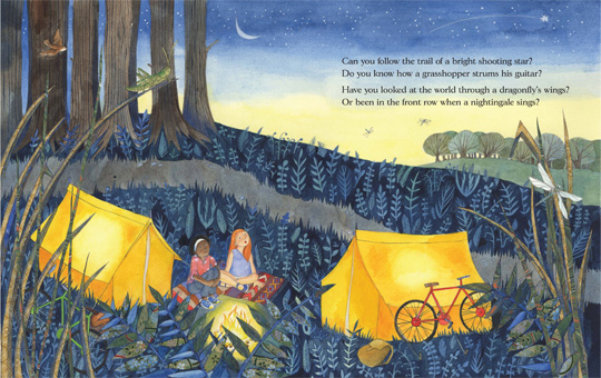 a sample page-spread from the book “Wonder: A Song of the Seasons” by Julia Keys and Helen Cann