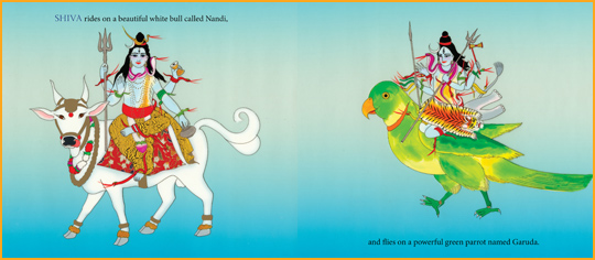 a page from the book “Shiva”
, written and illustrated by Demi