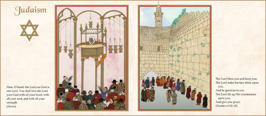 a page from the book “Talking to God: Prayers for Children from the World’s Religions
”, written and illustrated by Demi