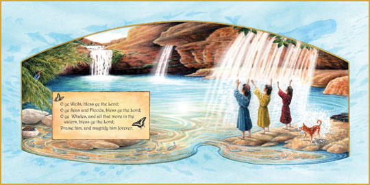 another sample page-spread from the book “Bless Ye the Lord”, by Frances Tyrrell